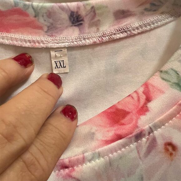 Women's 2XL Floral Print Blouse Multicolor Casual Relaxed Fit - Picture 3 of 5